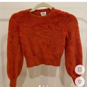 Sunday Best aritzia orange fuzzy sweater